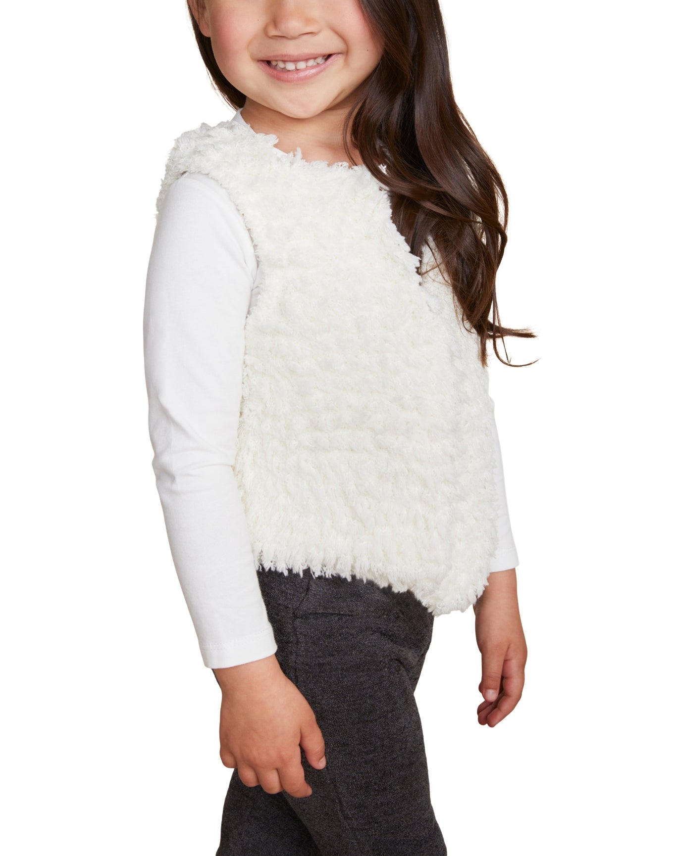 Toddler | Cozychic Loop Fringe Vest | Cream