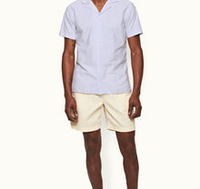 Travis Capri Collar Twin Stripe Cotton Shirt | Light Island Sky/White