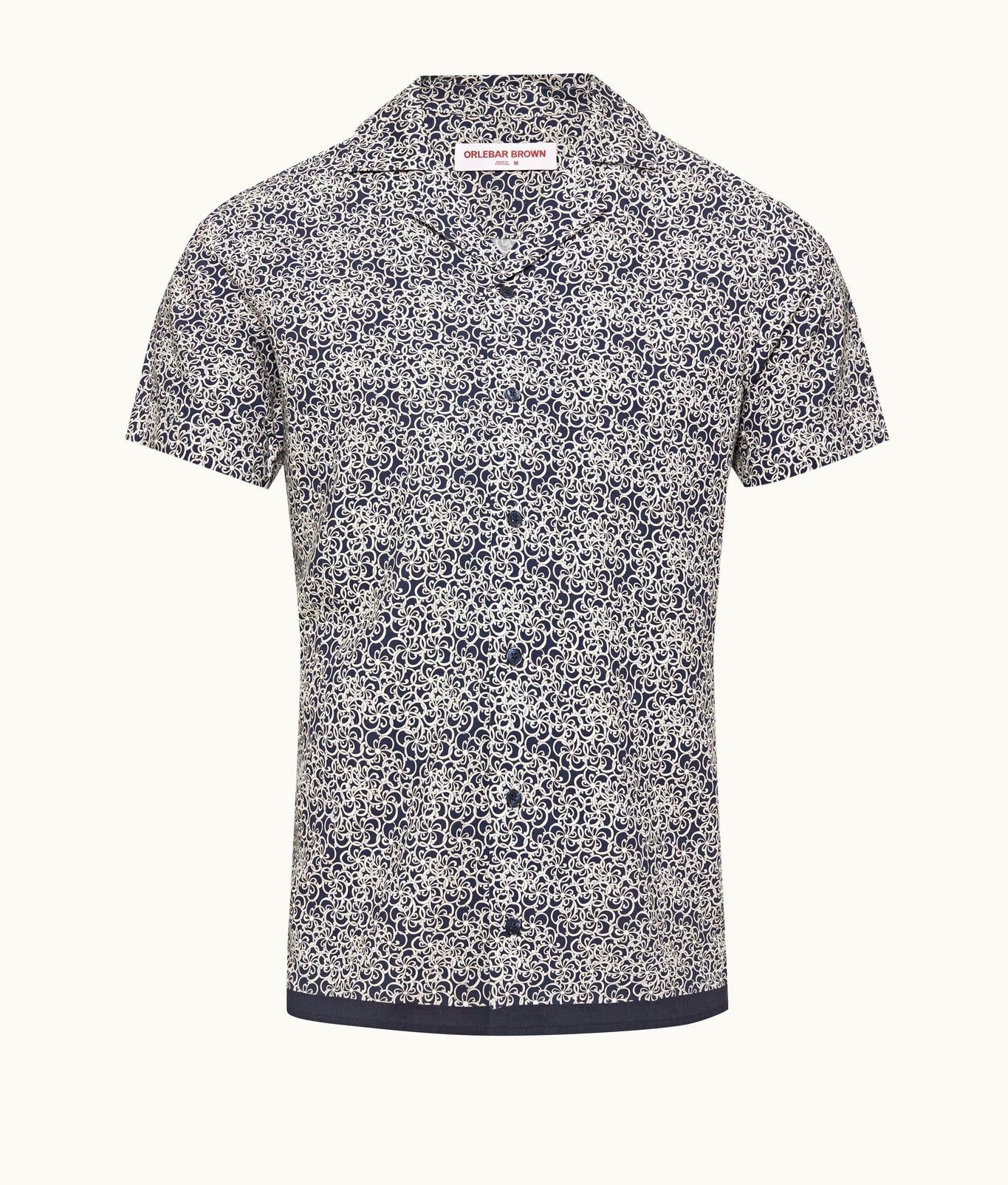 Travis Floral Print Capri Collar Shirt | Midnight Navy