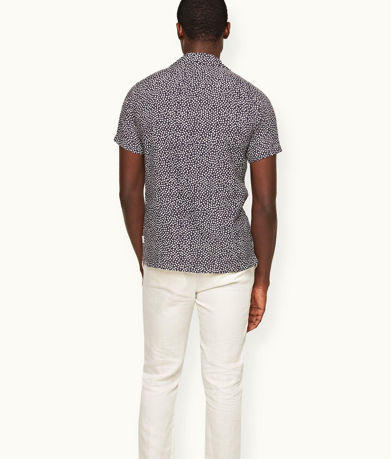Travis Towelling Star Print Capri Collar Shirt | Night Iris