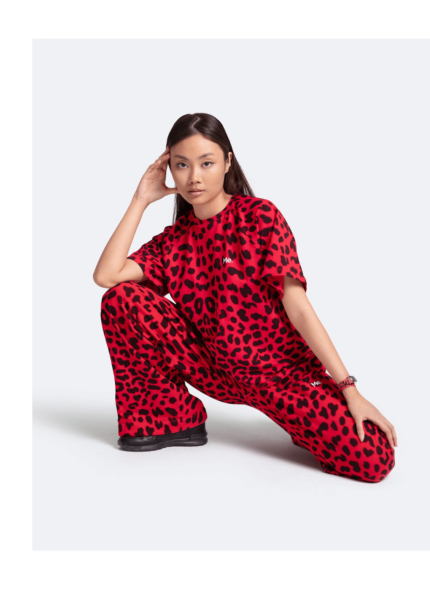 Tummy Control Wide Leg Pants | Red Leo