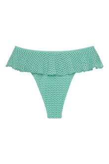 Tamarindo Ruffle Bikini Bottom | Turquoise Crochet