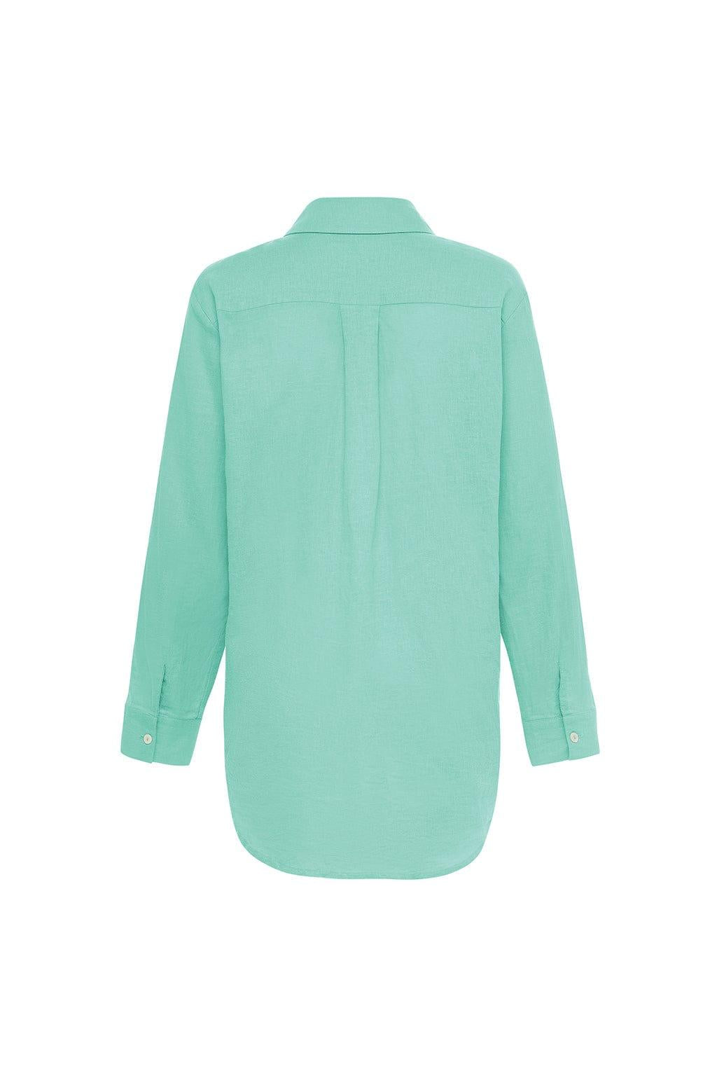 Long Sleeve Button Down Shirt | Turquoise