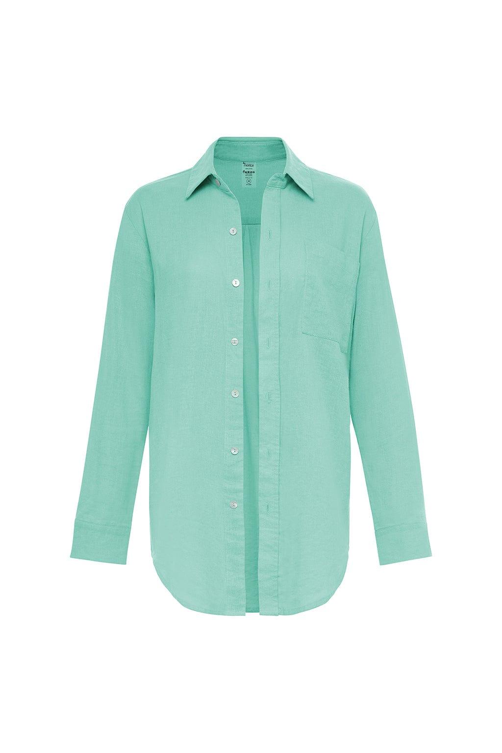 Long Sleeve Button Down Shirt | Turquoise