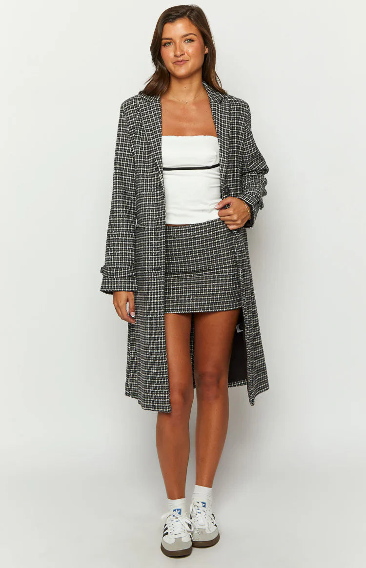 Twilight Plaid Mini Skirt | Grey