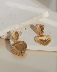 Two-Tone Heart Earrings | Silver
