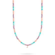 Unicorn Beaded Diamond Initial Necklace | 10K Solid Yellow Gold