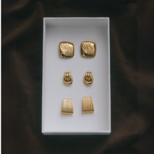 Ribbed Statement Earrings | Gold Plated