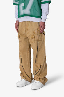 Ultra Baggy Grid Lock Denim | Brown
