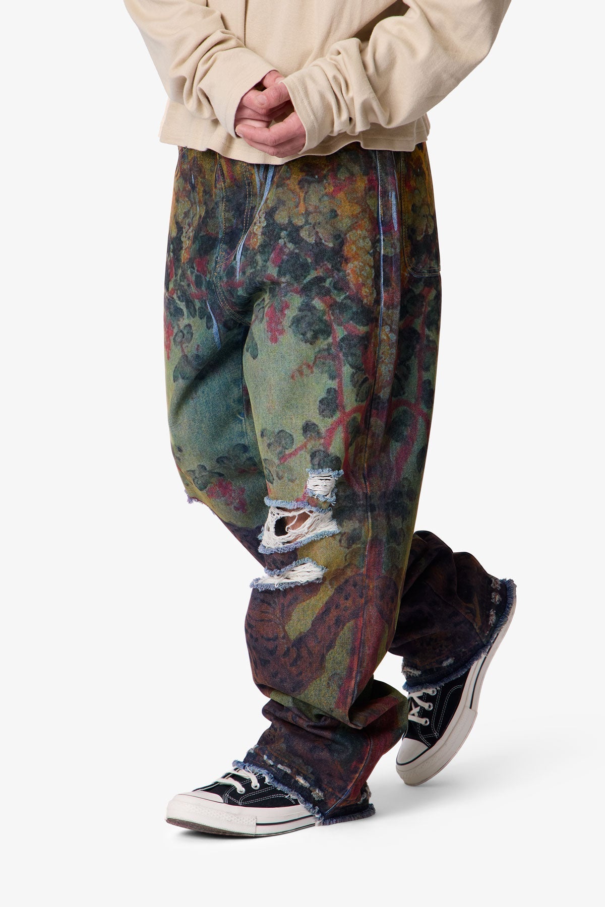 Ultra Baggy Leopard Denim | Multi