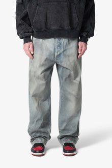 Ultra Baggy Oil Stain Denim | Vintage Blue