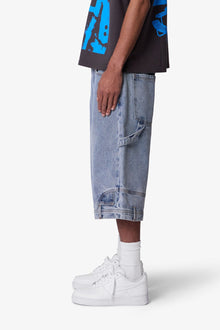Ultra Baggy Reconstructed Denim Shorts | Blue