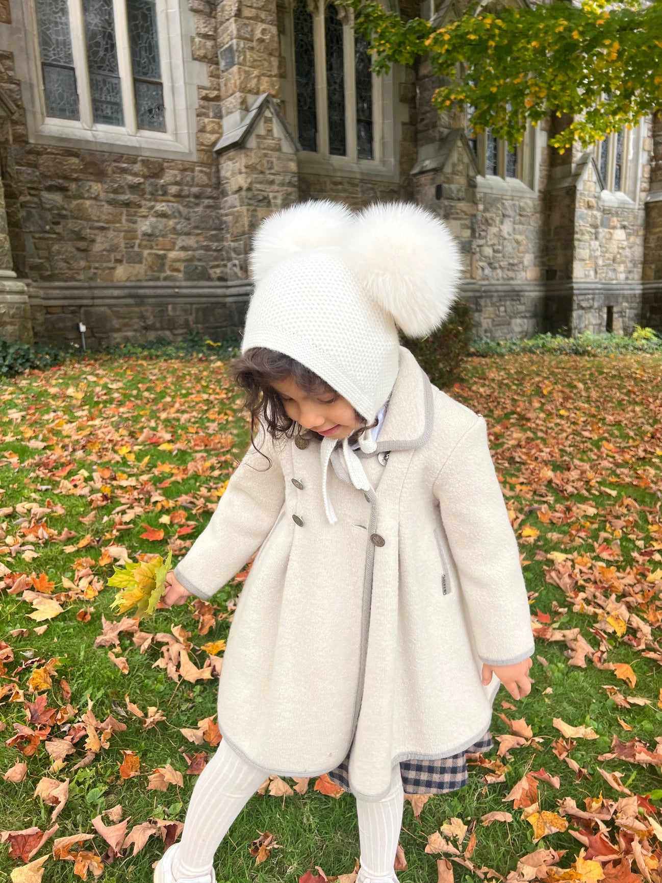 Unisex | Honeycomb Cream Cashmere Bonnet | Ivory