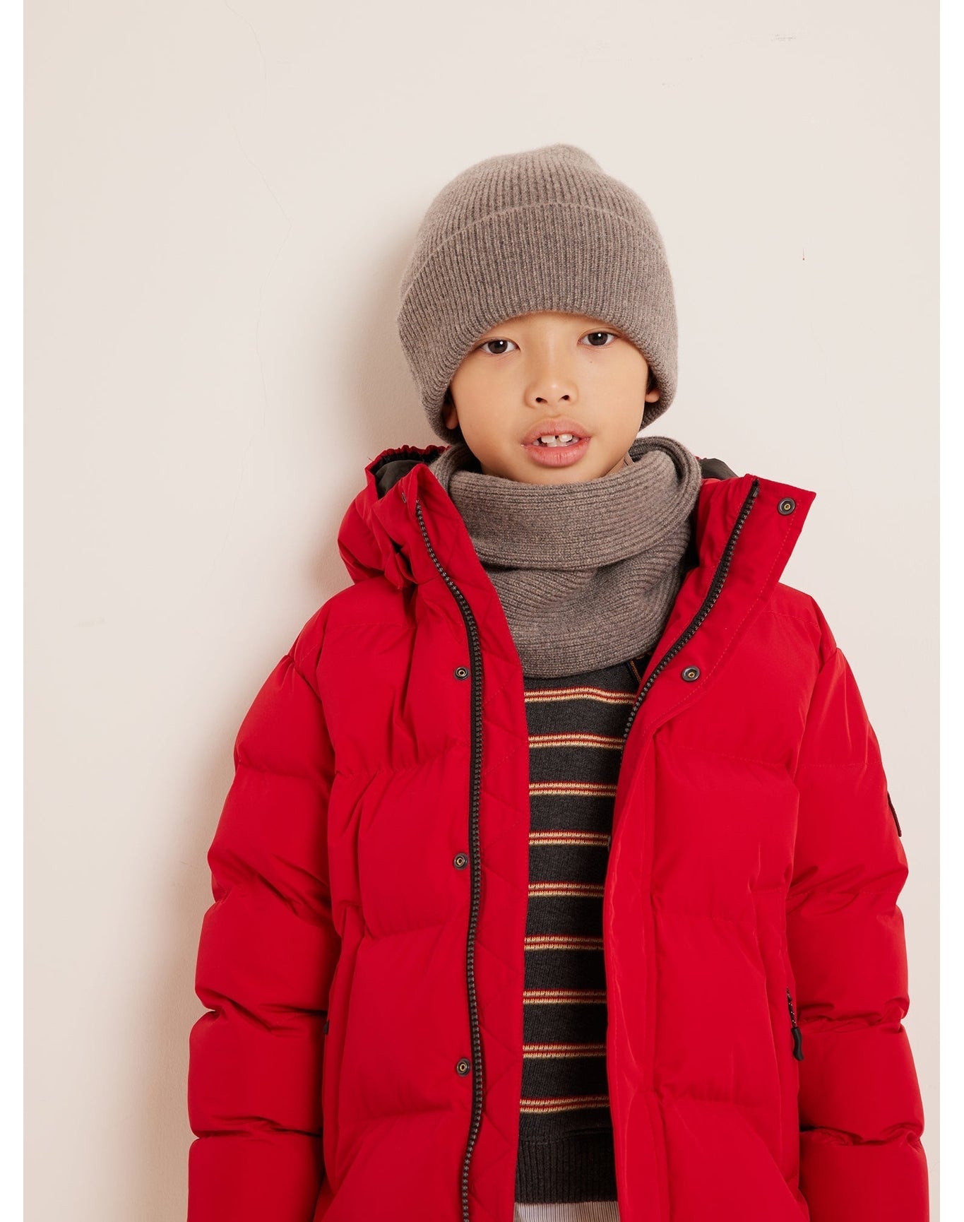 Unisex | Tatodine Ribbed Snood | Brown