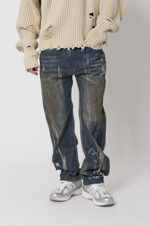V708 Dirty Fold Denim | Blue