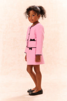 Girls Verita Tweed Bow Skirt | Pirouette Pink
