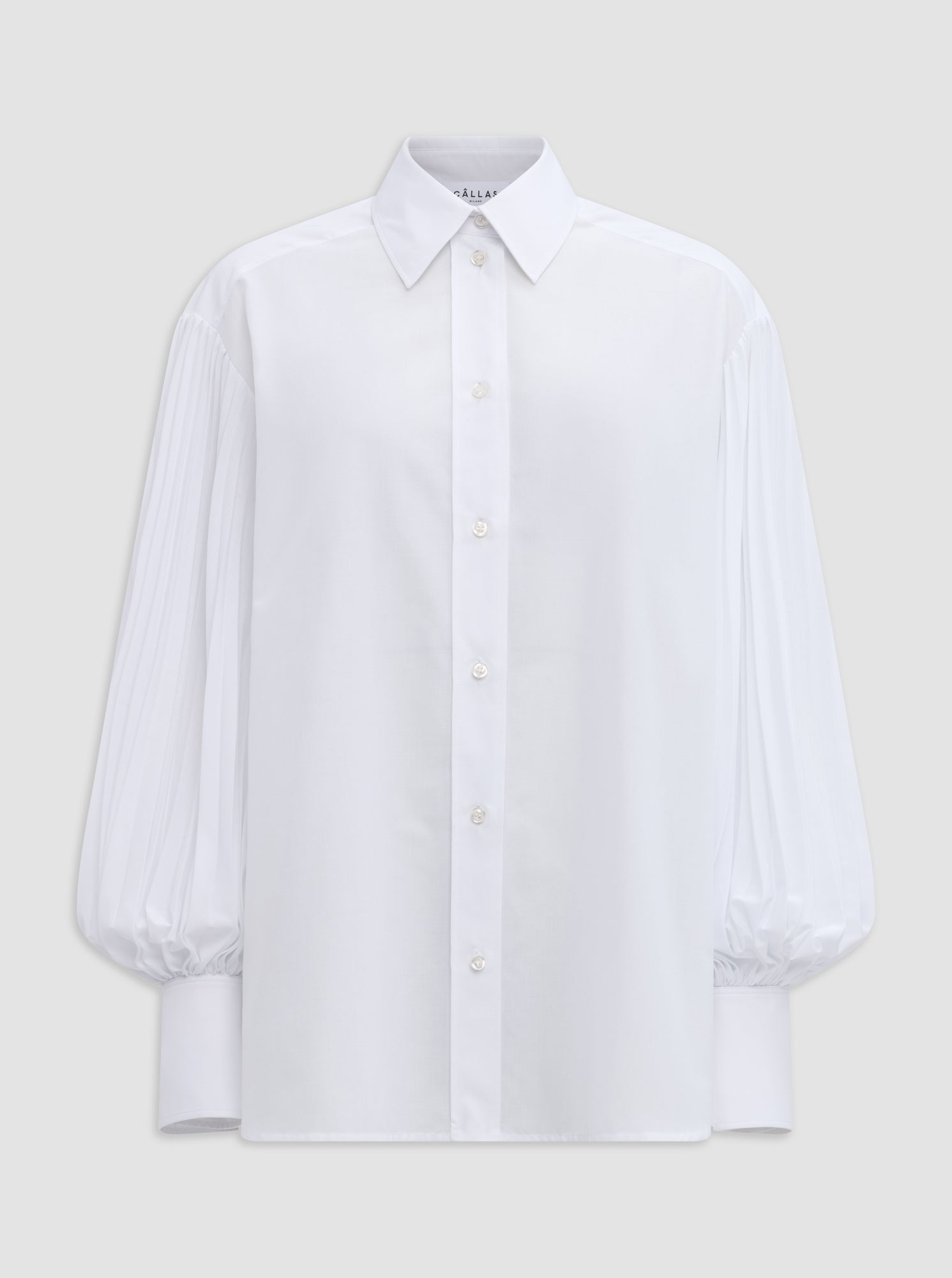Viola Pleated Sleeve Shirt | White