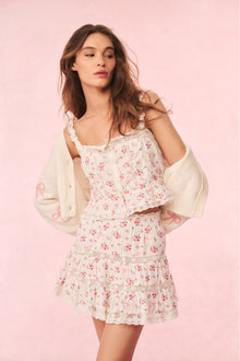 Viro Cotton Rose & Bow Mini Skirt | Fancy Pink