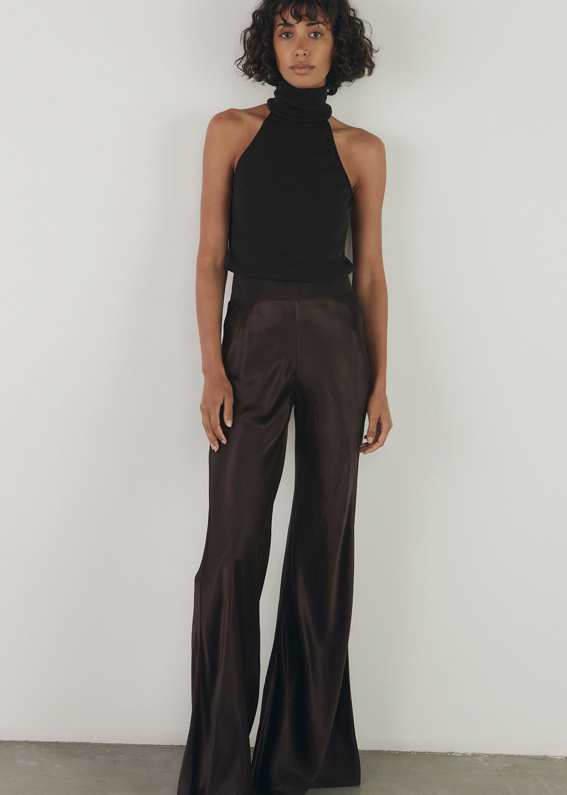 Knit Halter Turtleneck | Black
