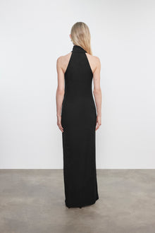Knit Halter Turtleneck Dress | Black