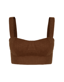Valleta Cropped Top - Brown XS