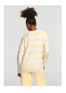 Varsity Striped Rugby Shirt | Lemon Meringue/White