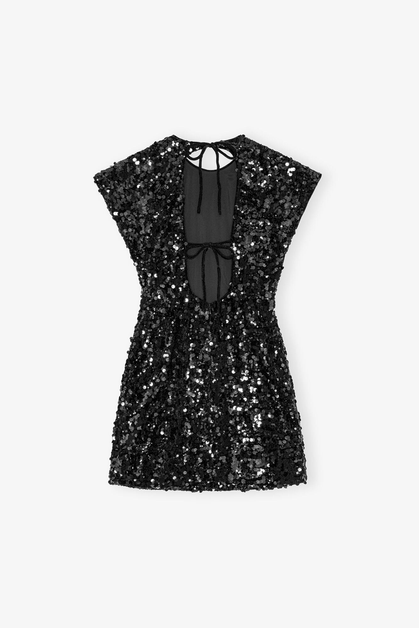 Velvet Sequins Mini Dress | Black