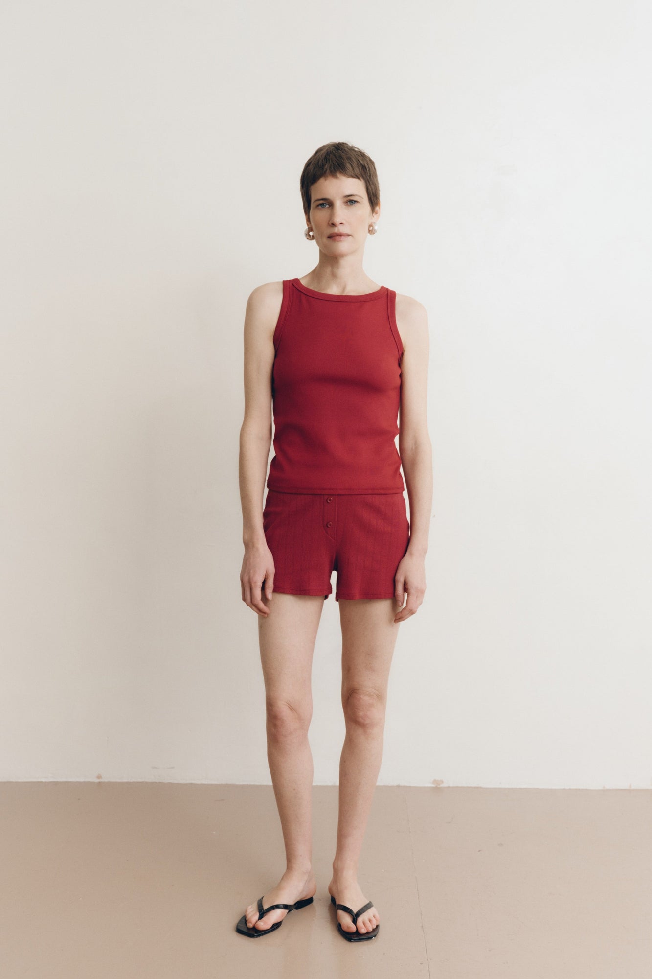 Pointelle Lounge Short | Tomato