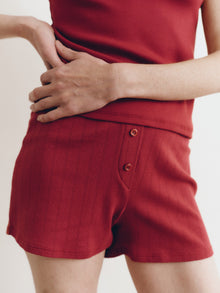 Pointelle Lounge Short | Tomato