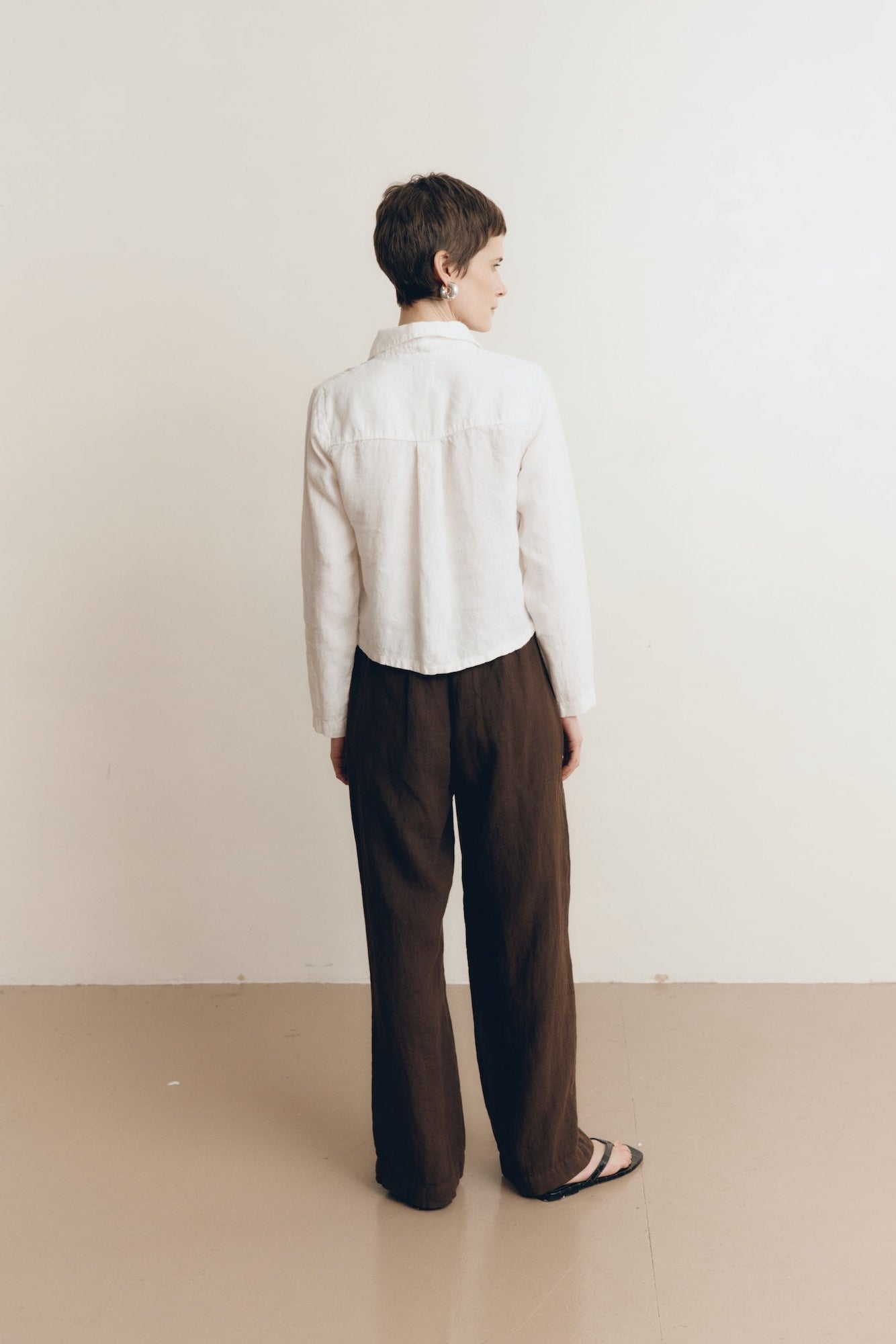 Marina Linen Trouser | Chestnut