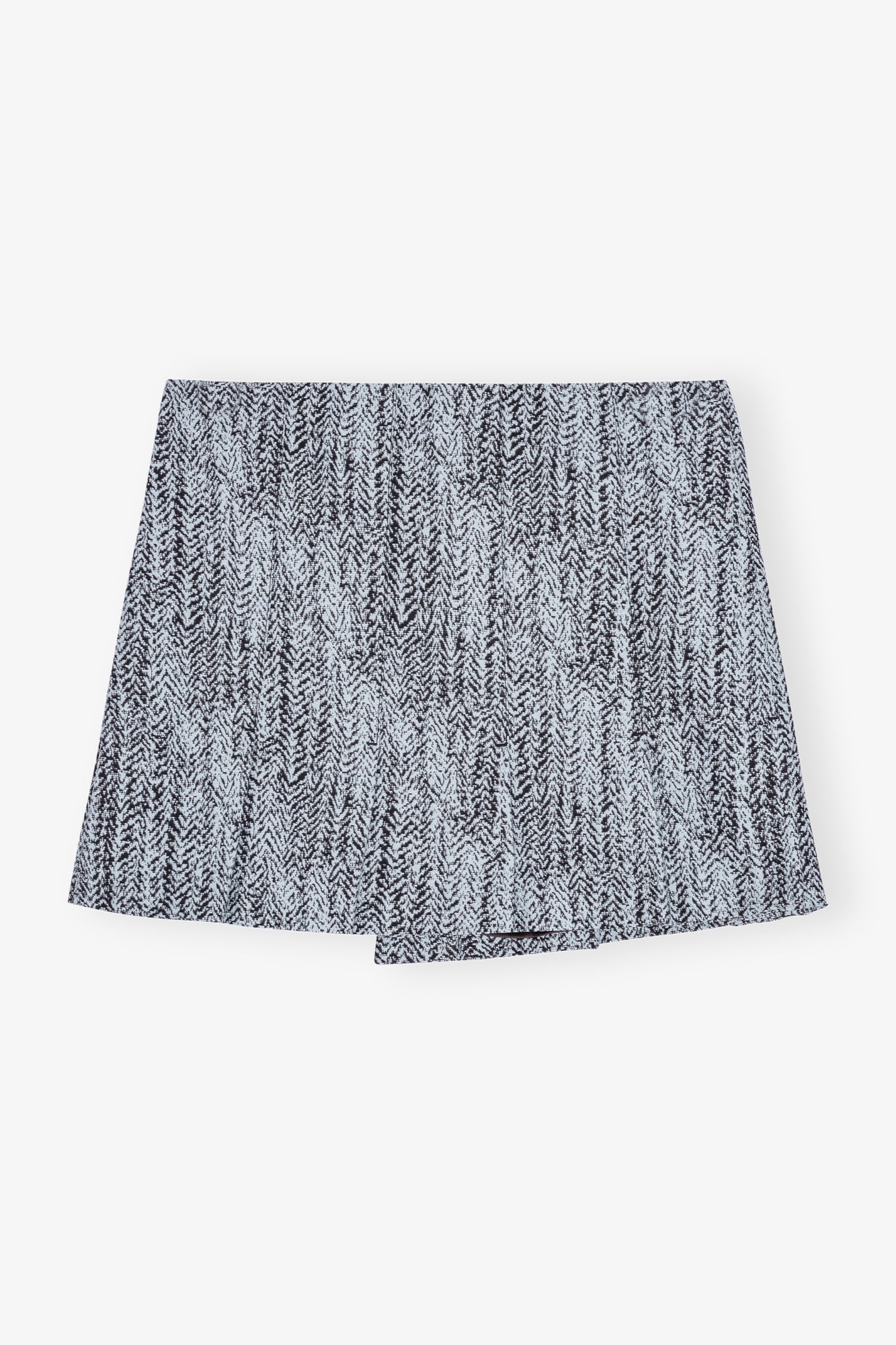 Cotton Tweed Wrap Mini Skirt | Celestial Blue