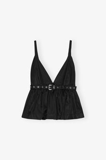 Duchesse Nylon Strap Top | Black
