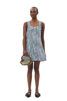 Cotton Tweed Mini Dress | Celestial Blue