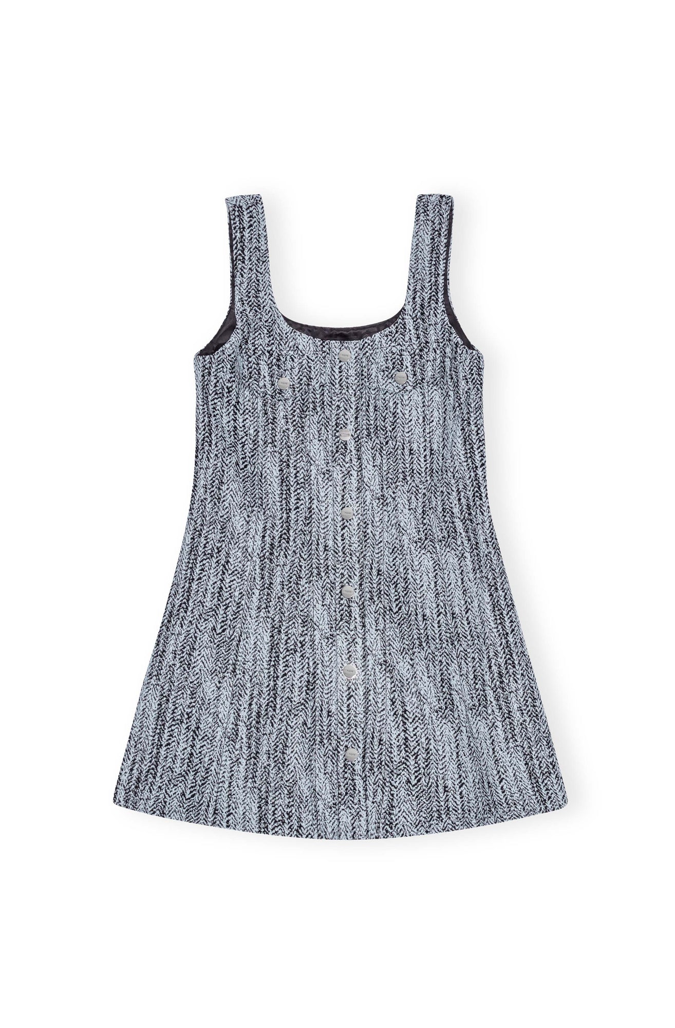 Cotton Tweed Mini Dress | Celestial Blue