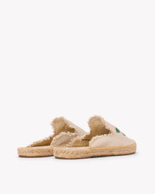 Women's Smoking Mule Espadrille | Embroidery | Vogue Roses - Natural Undyed - Women's Espadrilles - Vogue Roses - Natural Undyed - Soludos - 