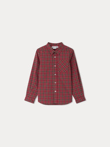 Boy | Tango Checkered Poplin Shirt | Raspberry