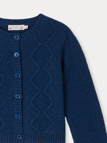 Girl | Toscane Wool Cardigan | Northern Blue