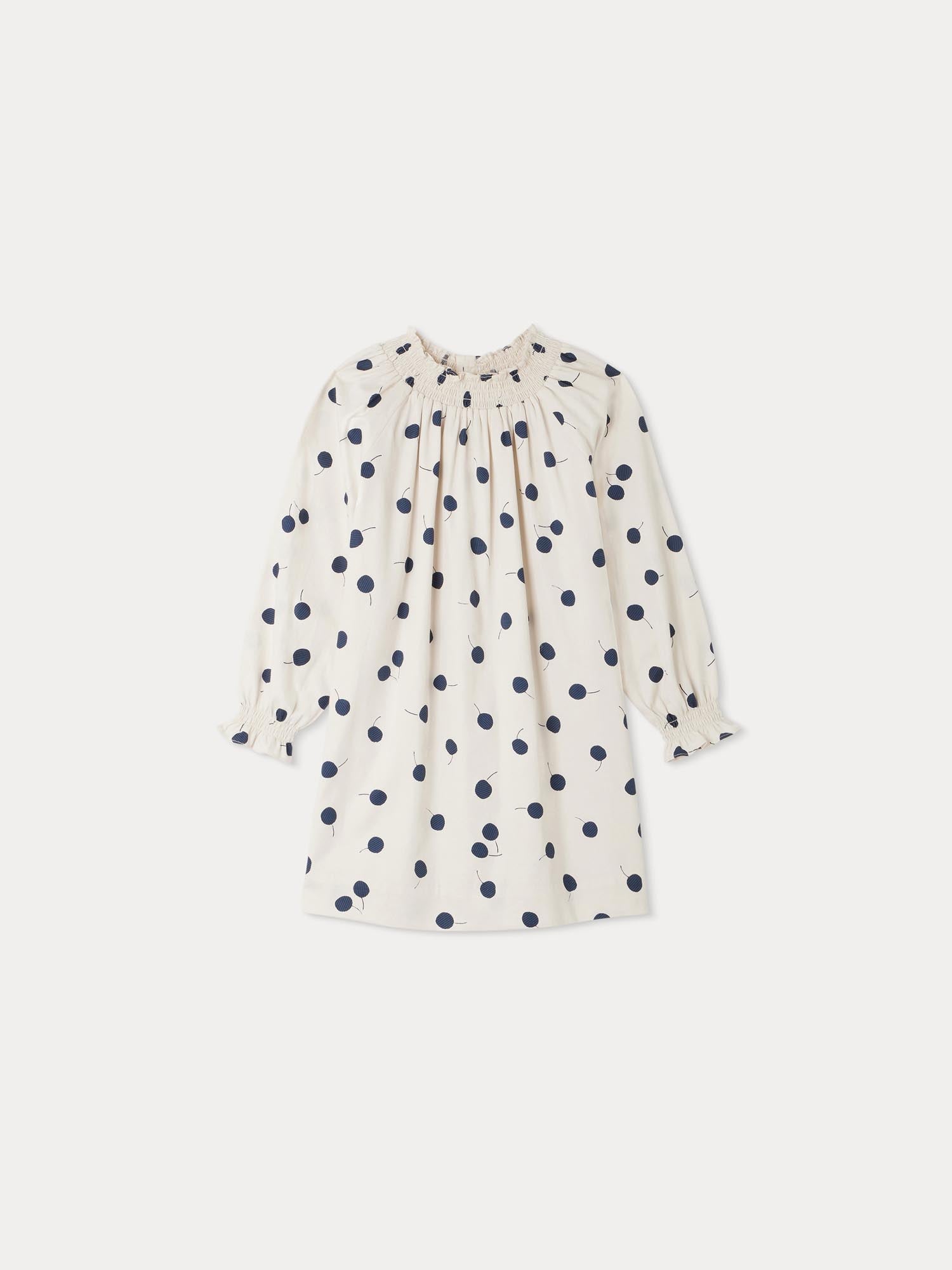 Girl | Fleur Cherry Print Dress | Marine Print