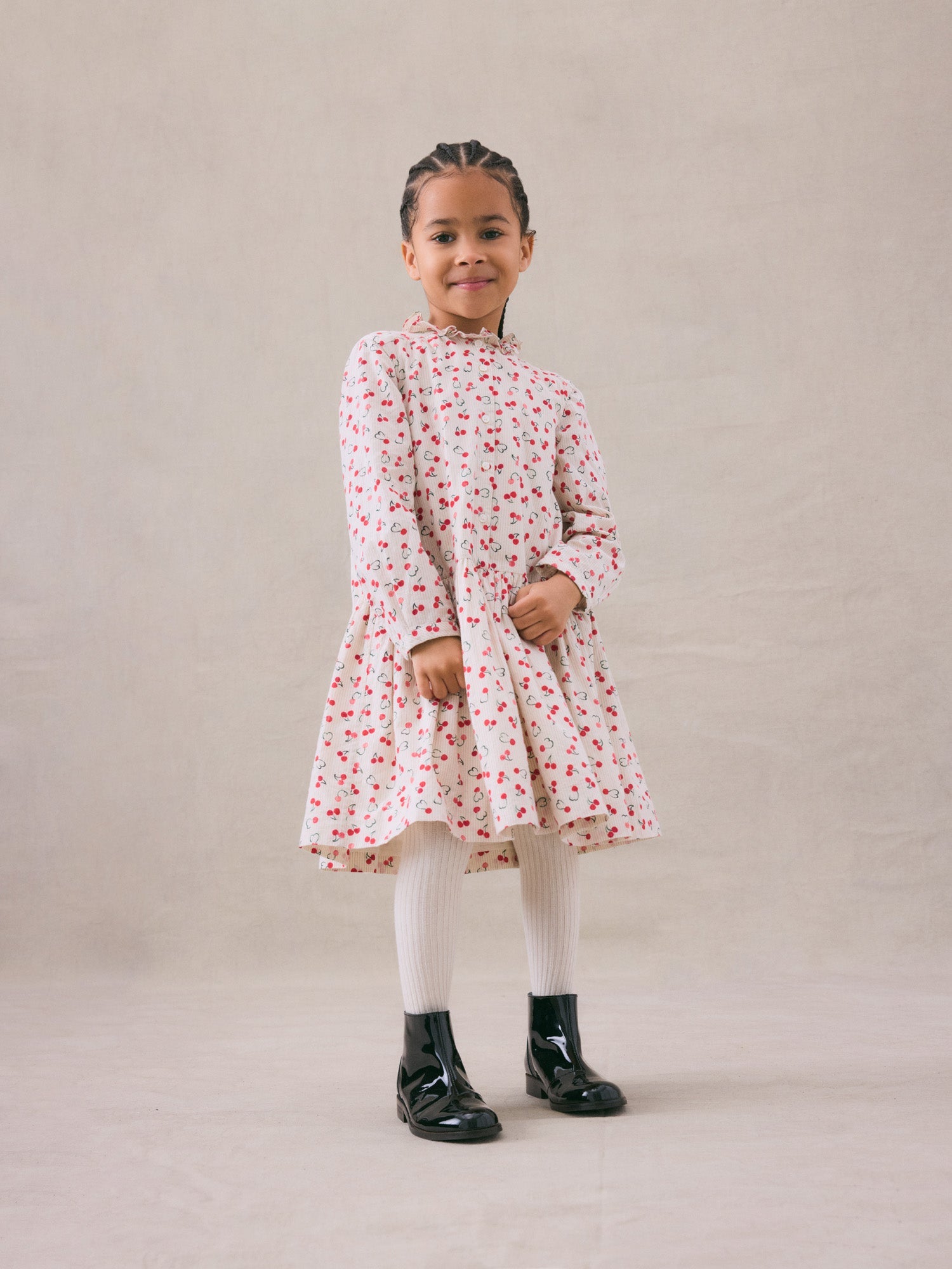 Girl | Geraldine Dress With Mini Cherry Prints | Cherry