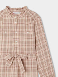 Girl | Tiphany Checkered Dress | Faded Pink