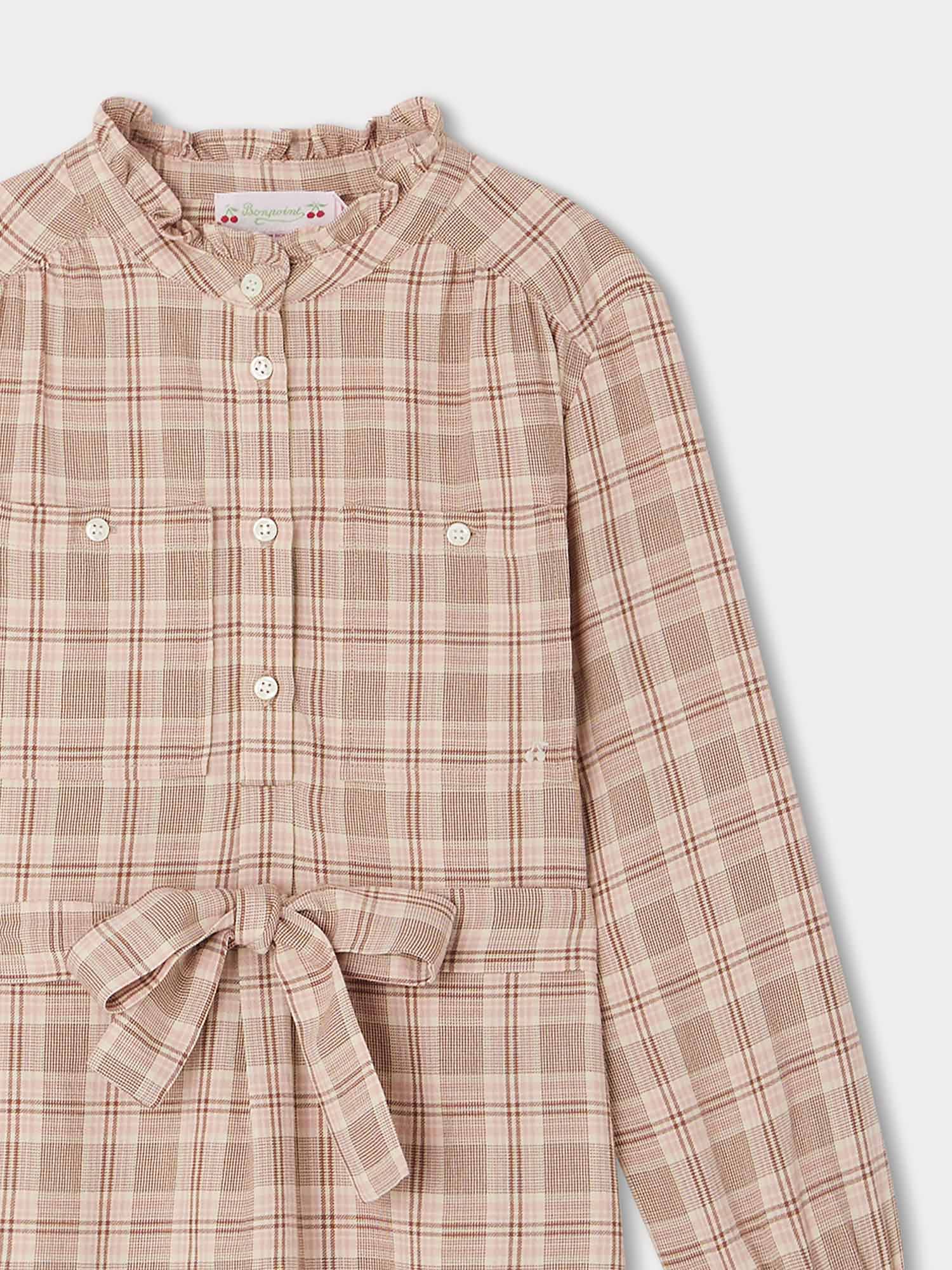 Girl | Tiphany Checkered Dress | Faded Pink
