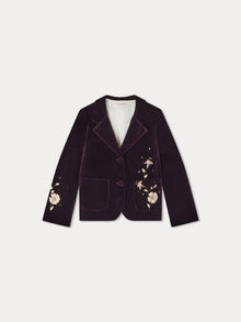 Girl | Gyllian Smooth Velvet Jacket | Eggplant