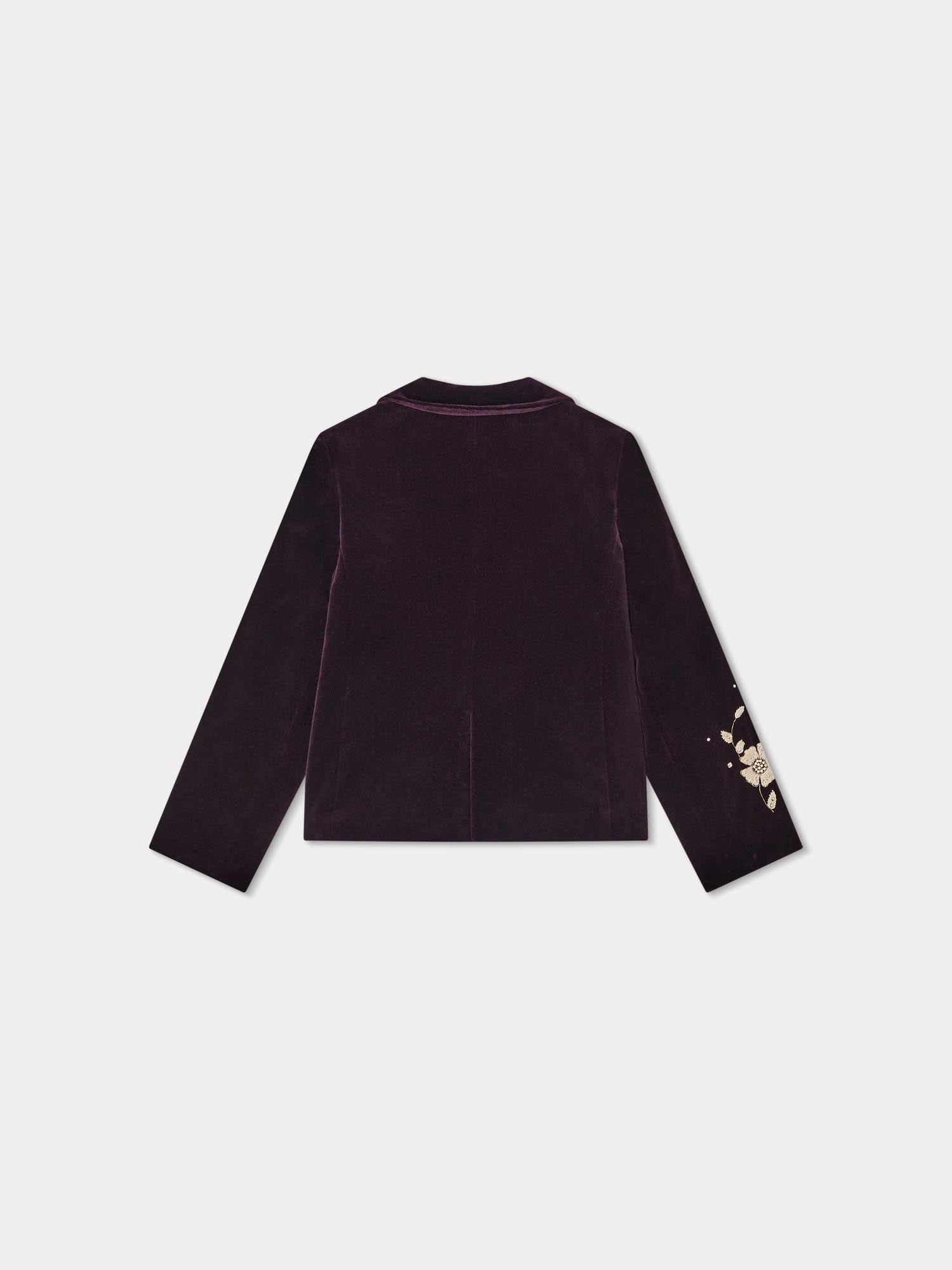 Girl | Gyllian Smooth Velvet Jacket | Eggplant