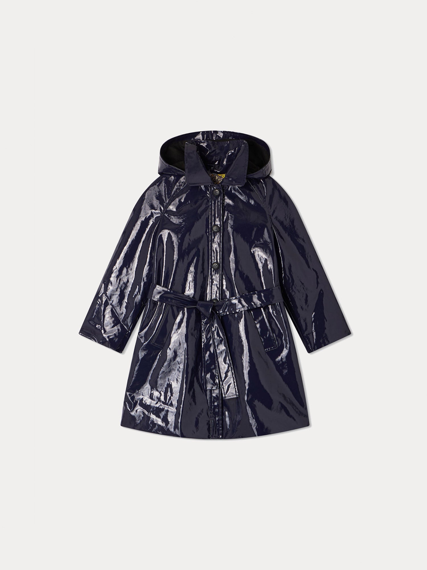Girl | Teyla Varnished Cotton Trench Coat | Navy