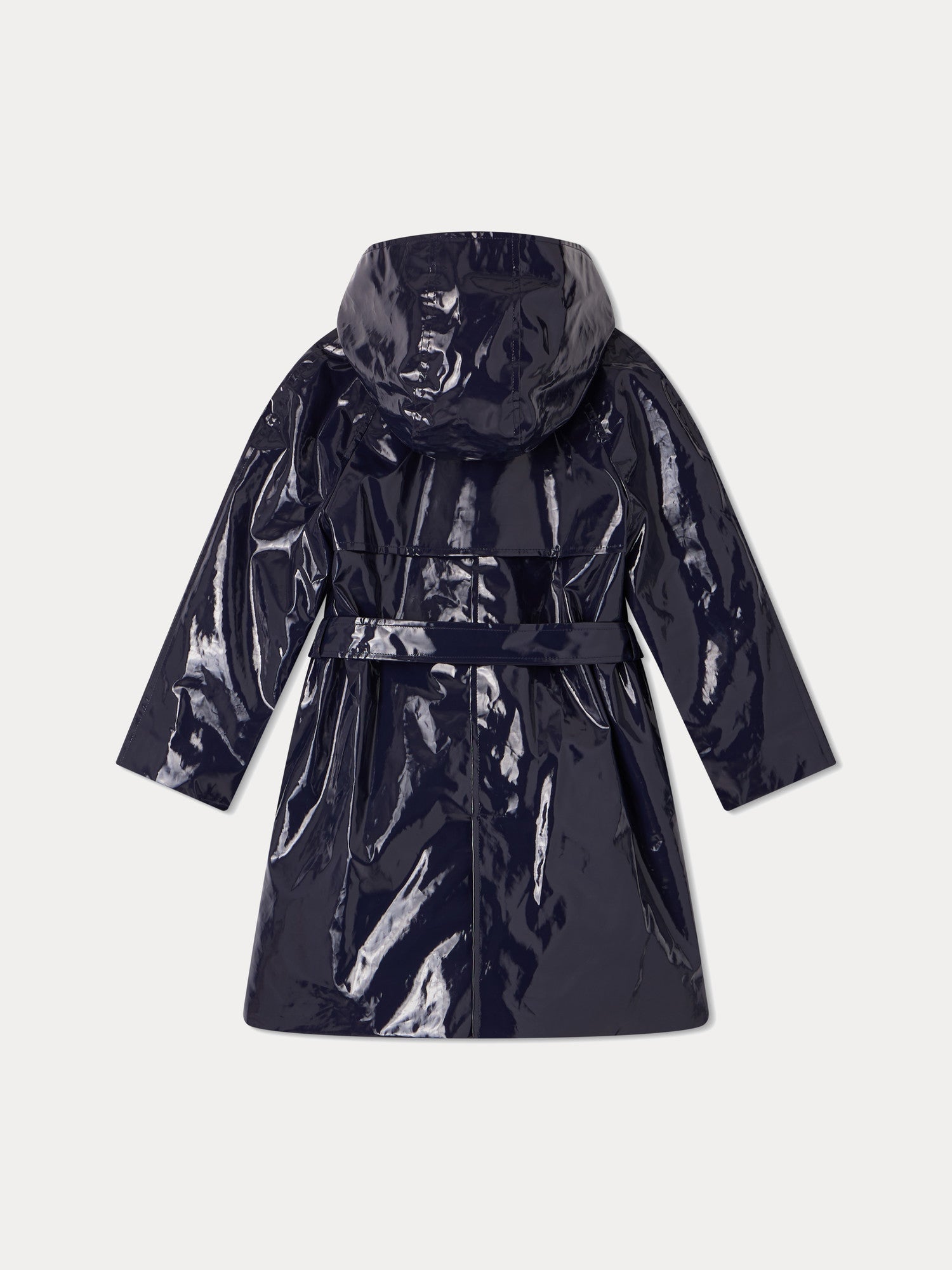 Girl | Teyla Varnished Cotton Trench Coat | Navy