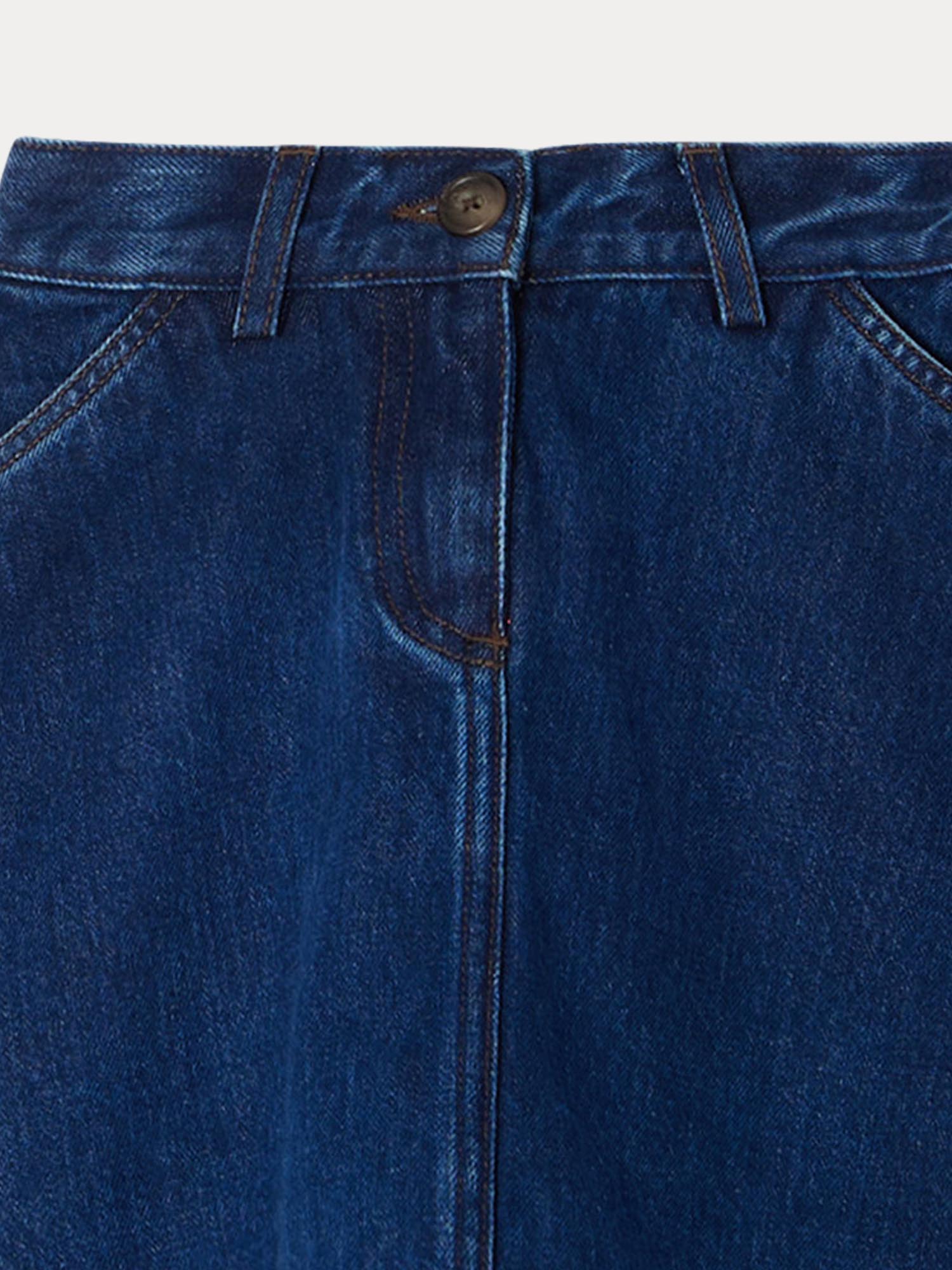 Girl | Gingia Denim Skirt | Light Jean