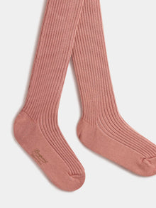 Girl | Thomina Pink Cotton Tights | Pink Blush