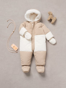 Unisex | Daegon Two Toned Fleece Snowsuit | Alabaster White