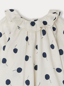 Girl | Taj Cherry Print Blouse | Navy