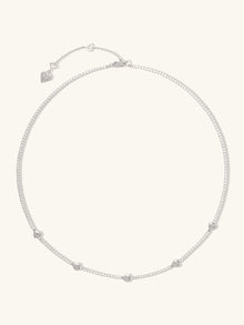 Heart Pave 925 Sterling Petite Tennis Necklace | 5A Grade Cubic Zirconia | 925 Sterling Silver